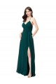 Cheap Chiffon Bridesmaid Dress with Draped Surplice Bodice Canada