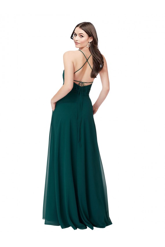 Cheap Chiffon Bridesmaid Dress with Draped Surplice Bodice Canada