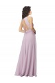Cheap High-Halter Chiffon Bridesmaid Dress with Keyhole Cowl Back Canada