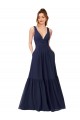 Cheap Floor Length Deep V-Neck Ruched Chiffon Long Bridesmaid Dress Canada