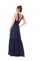 Cheap Floor Length Deep V-Neck Ruched Chiffon Long Bridesmaid Dress Canada