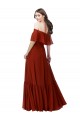 Cheap Off the Shoulder Ruffle Chiffon Bridesmaid Dress Canada