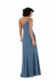 Cheap One Shoulder Chiffon Bridesmaid Dress with Skirt Slit and Accent Strap Canada