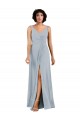 Cheap V-Neckline Wrapped Chiffon Bridesmaid Dress with Skirt Slit Canada
