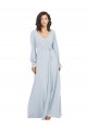 Cheap Long Sleeve Chiffon Bridesmaid Dress with Bow Detail Canada