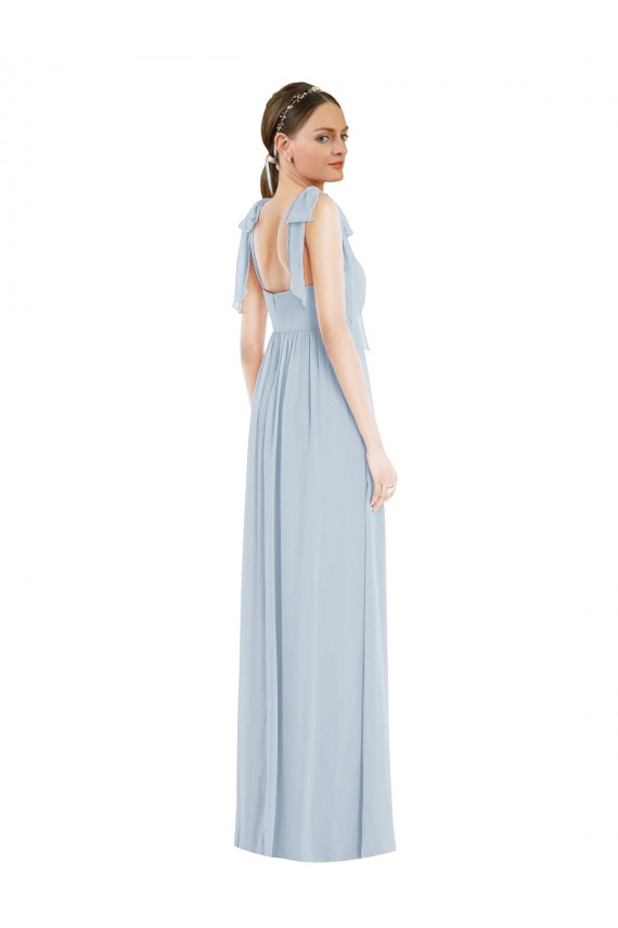 Cheap Tie Shoulder Empire Waist Maxi Bridesmaid Dress Canada