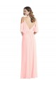 Cheap Cold Shoulder Draped Wrap Maxi Bridesmaid Dress Canada