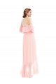 Cheap Off the Shoulder Ruffled High Low Maxi Bridesmaid Dress Canada