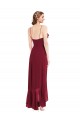 Cheap Ruffle Trimmed V-Neck High Low Wrap Chiffon Bridesmaid Dress Canada