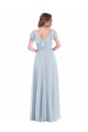 Cheap Ruffle Trimmed V Back Chiffon Maxi Bridesmaid Dress Canada