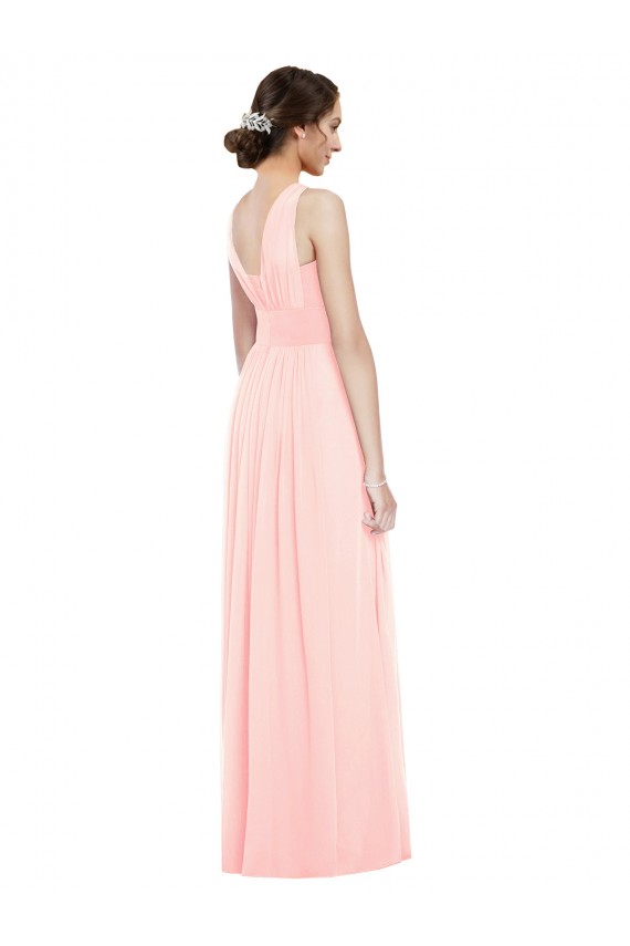 Cheap V-Neck Full Length Chiffon Bridesmaid Dress Canada