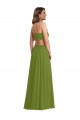 Cheap Ruffled Chiffon Cutout Maxi Bridesmaid Dress Canada