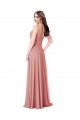 Cheap Twist-Knot V-Neck Long Chiffon Bridesmaid Dress Canada