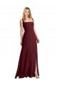 Cheap Square Neckline Soft A-Line Chiffon Bridesmaid Dress with Side Slit Canada