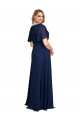 Cheap Chiffon V-Neck Short Sleeves Long Bridesmaid Dress with High Slit Canada