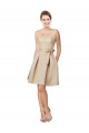 Cheap Short Classic Beaded Lace and Satin Bridesmaid Dress with Matching Satin Tie Sash Canada
