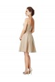 Cheap Short Classic Beaded Lace and Satin Bridesmaid Dress with Matching Satin Tie Sash Canada
