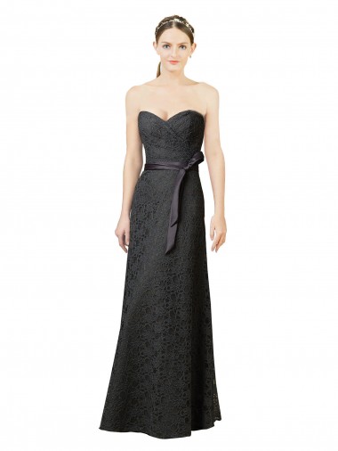 Cheap Strapless Lace Bridesmaid Dress with Sweetheart Neckline Canada