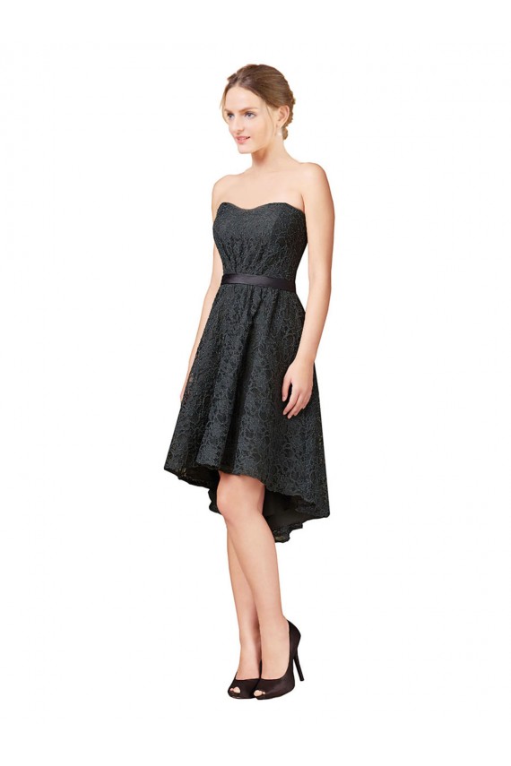 Cheap Lace Bridesmaid Dress with Hi-Low Hemline Canada