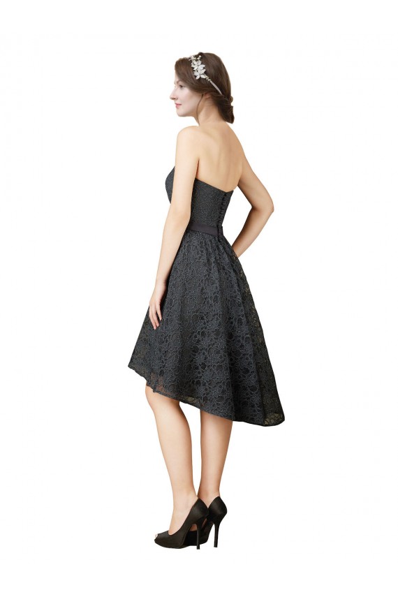 Cheap Lace Bridesmaid Dress with Hi-Low Hemline Canada