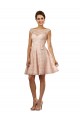 Cheap Short Knee Length Lace Bridesmaid Dress with Matching Chiffon Tie Sash Canada