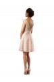 Cheap Short Knee Length Lace Bridesmaid Dress with Matching Chiffon Tie Sash Canada