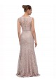 Cheap Long Sleeveless All Lace Bridesmaid Dress with Scoop Neckline Canada