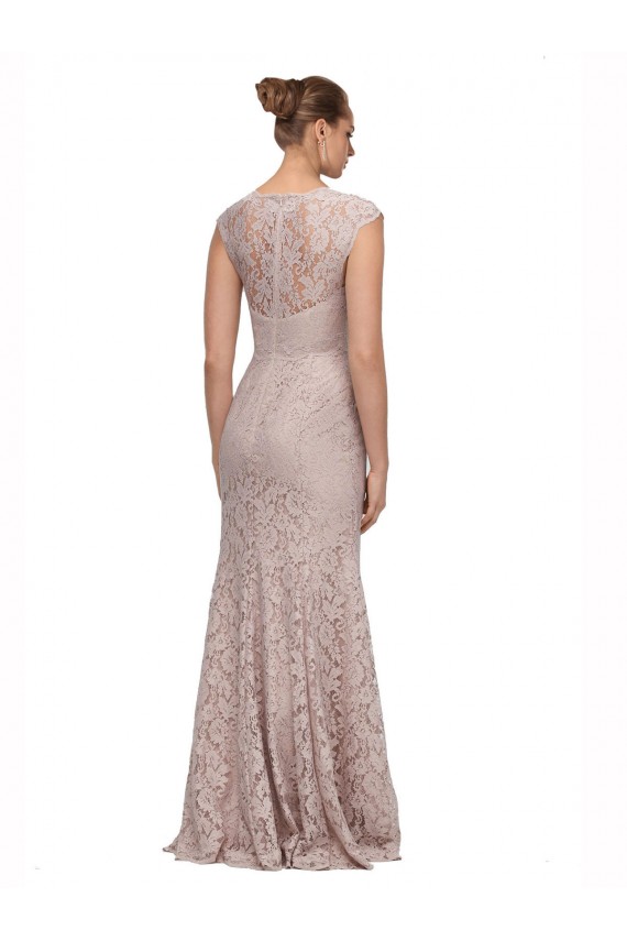 Cheap Sweetheart Neckline Cap Sleeves Lace Bridesmaid Dress with Twist Canada