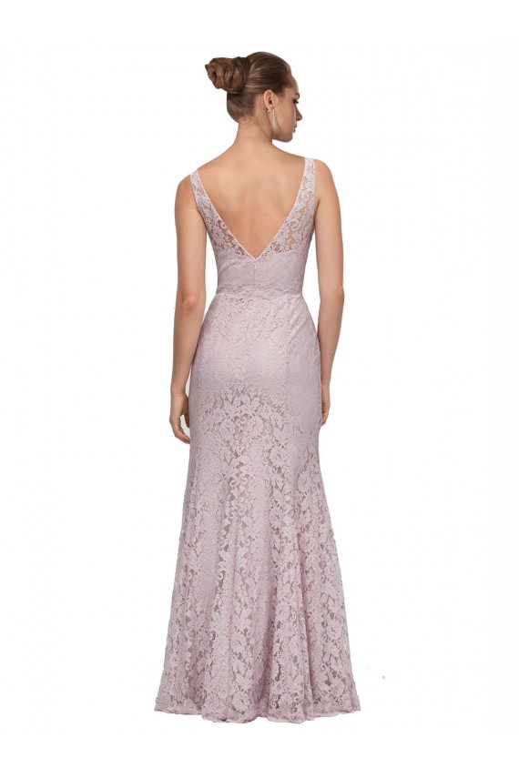 Cheap Lace V-Neckline Long Full Length Bridesmaid Dress Canada