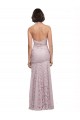 Cheap Floor Length Long Mermaid Lace Bridesmaid Dress with Low Back Canada