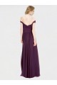 Cheap Sweetheart Long Bridesmaid Dress with Off the Shoulder Cap Sleeve Lace Bodice Canada