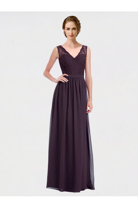 Cheap V-Neck Bridesmaid Dress with Corded Lace Bodice Canada