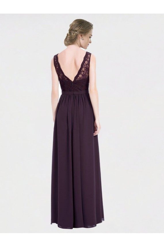 Cheap V-Neck Bridesmaid Dress with Corded Lace Bodice Canada