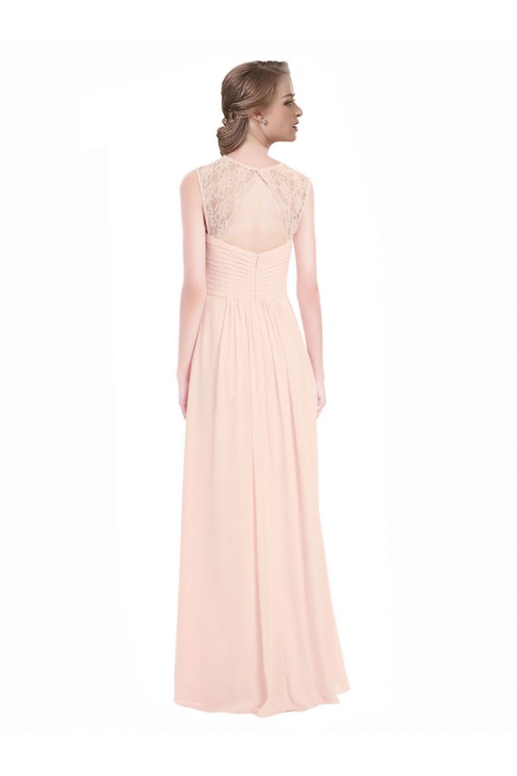 Cheap Sweetheart Chiffon Bridesmaid Dress with Lace Straps and Keyhole Back Canada