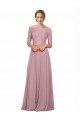 Cheap Off the Shoulder Lace Crop Top A-Line Chiffon Bridesmaid Dress Canada