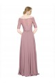 Cheap Off the Shoulder Lace Crop Top A-Line Chiffon Bridesmaid Dress Canada