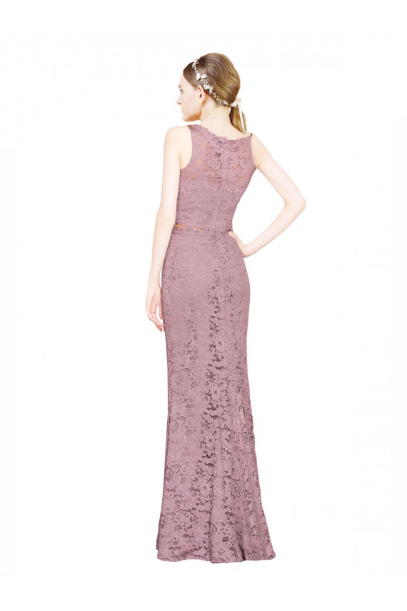 Cheap Sleeveless Crop Top High Neck Mermaid Lace Bridesmaid Dress Canada