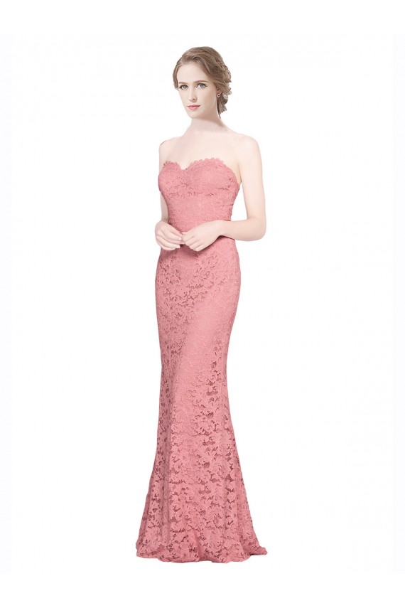 Cheap Fitted Sweetheart Mermaid Lace Bridesmaid Dress Canada