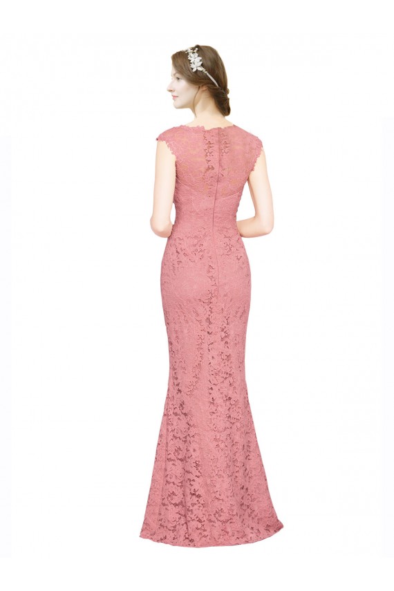 Cheap Sweetheart Mermaid Long Lace Bridesmaid Dress with Wide Straps Canada