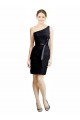 Cheap One Shoulder Short Lace Bridesmaid Dress with Satin Waistband Canada