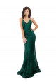 Cheap Sleek Black Tie Fishtail Shaped Long Lace Bridesmaid Dress Canada