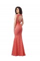 Cheap Mermaid Long V-Neck Lace Bridesmaid Dress with Open Back Canada