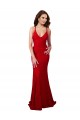 Cheap Low Back V-Neckline Floor Length Lace Bridesmaid Dress Canada