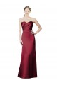Cheap Strapless Satin Bridesmaid Dress with Asymmetrical Draped Bodice Canada