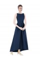 Cheap Full Length Sleeveless Long Satin Bridesmaid Dress with High Low Hem Detail Canada