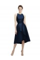 Cheap Halter Neck Short Tea Length Sleeveless Satin Bridesmaid Dress Canada