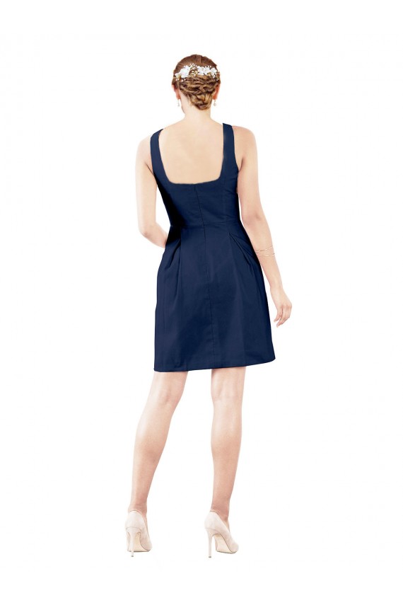 Cheap V-Neck A-Line Satin Bridesmaid Dress with Pockets Canada