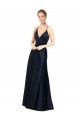 Cheap Sexy Satin Bridesmaids Dress with Deep V-Neckline and Strappy Back Canada