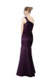 Cheap Long Ruched Neckline One Shoulder Satin Bridesmaid Dress Canada