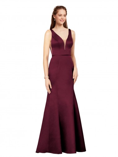 Cheap Formal and Sexy Satin Bridesmaid Dress with Side Cutouts Canada